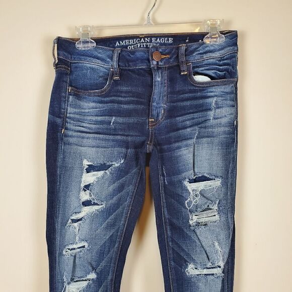American Eagle Outfitters Ripped Distressed Jeggings Size 2 - Picture 2 of 7